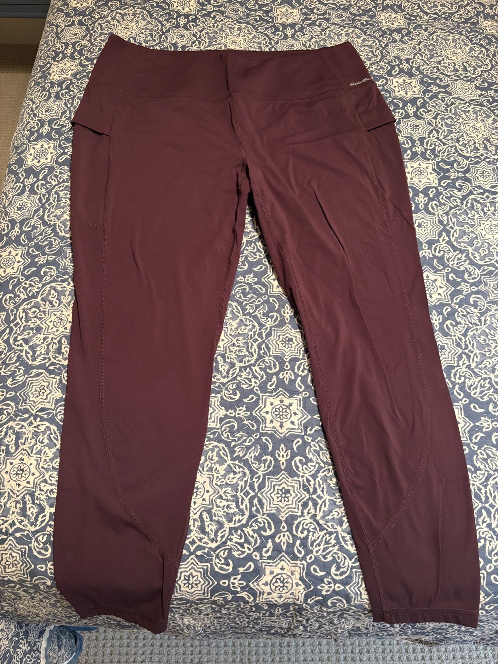 Eddie Bauer High-Rise Active Leggings - Burgundy XXL Tall